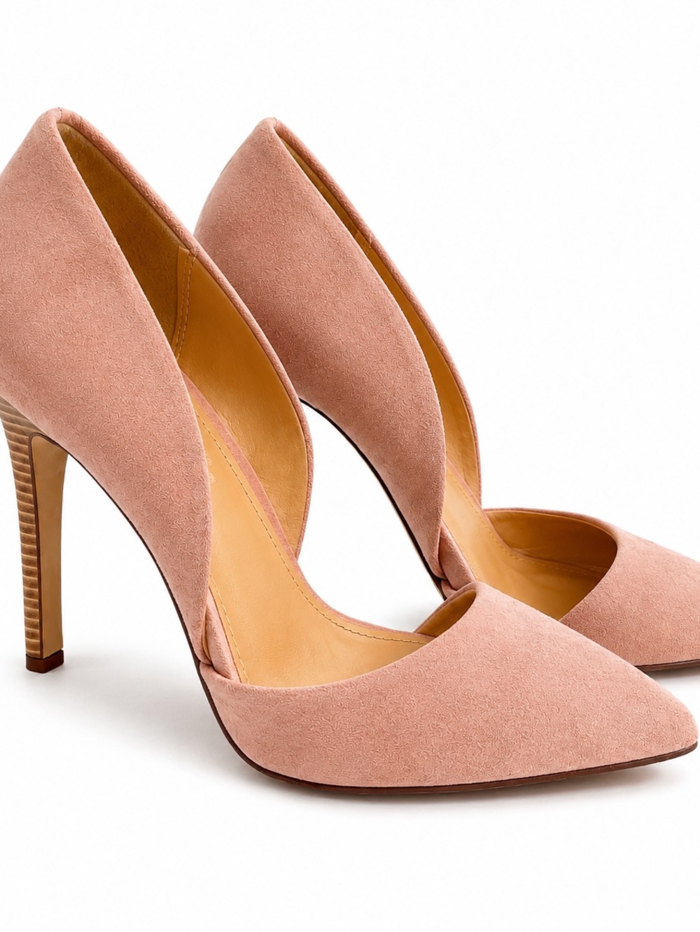 NWOT- Women's Just Fab-Blush Pink Suede Pointed-Toe Pumps-7